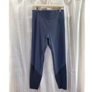 Vuori High Rise Navy Gray/Black Performance Athletic Leggings Yoga Pants Large‎